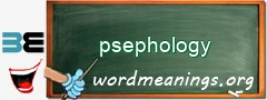 WordMeaning blackboard for psephology